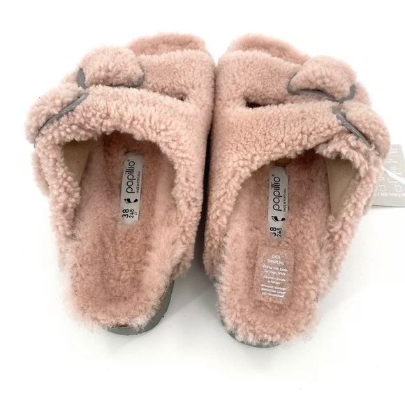 Birkenstock Papillio Big Buckle Teddy Sandals Crystal Rose - Picture 3 of 3